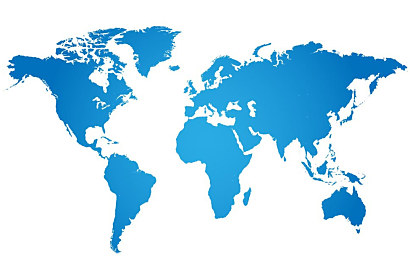 Tapeta Mapa sveta modrá 1521